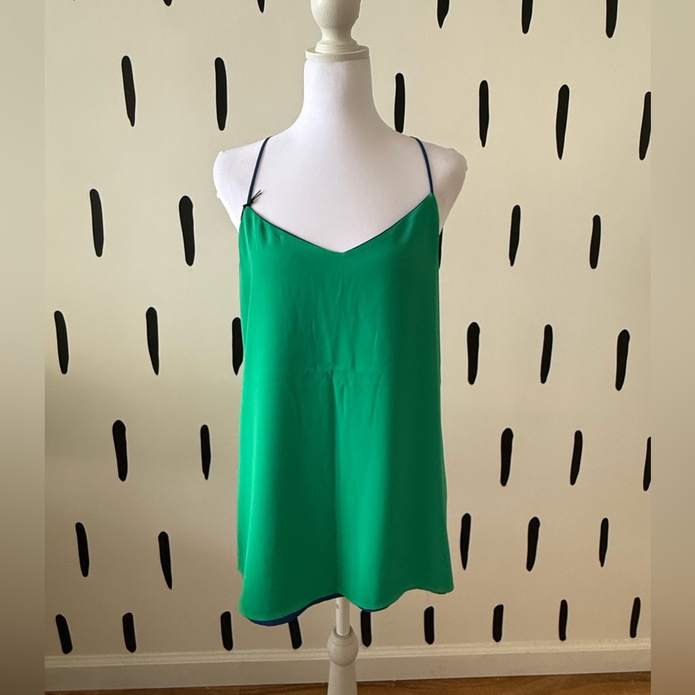 Express Bright Green and Royal Blue Reversible Spaghetti-Strap Cami